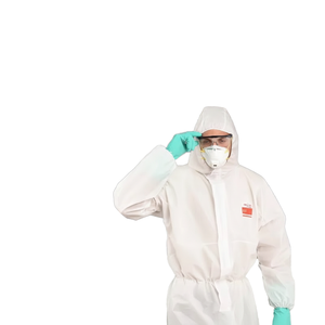 Traje de Protección Desechable Blanco, Overol Protector No Tejido, Transpirable y a Prueba de Polvo para Laboratorio, Pesticidas, Pintura en Aerosol - Product Image 1
