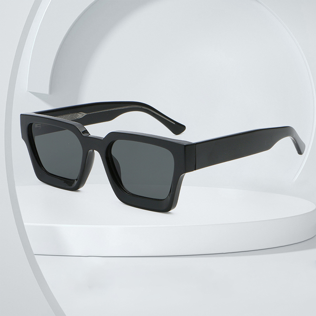 Wholesale Unisex Uv400 Rectangle Shades Square Frame Men Retro Fashion Luxury Brand Shades Custom Logo Designer Women Sunglasses