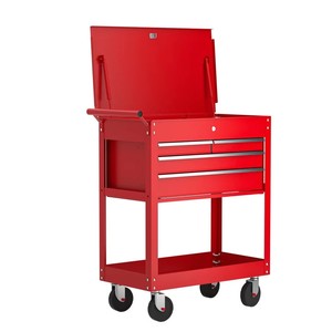 Chariot à outils et armoire à <span class=keywords><strong>roulettes</strong></span> en métal de haute qualité, pas cher, <span class=keywords><strong>avec</strong></span> 4 <span class=keywords><strong>tiroirs</strong></span> à roulement à billes - Product Image 4