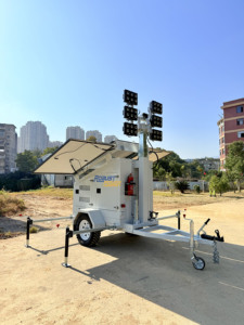 4x160 wát LED năng lượng mặt trời tháp ánh sáng LFP panel năng lượng mặt trời năng lượng mặt trời hệ thống điện năng lượng tái tạo chiếu sáng di động - Product Image 4