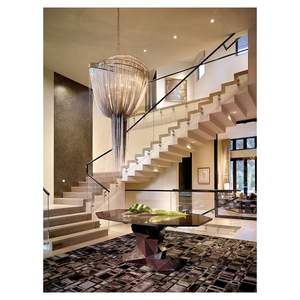 Escaleras Interiores Prefabricadas Prima, Escaleras de Madera Maciza Flotantes de una Sola Viga para Escaleras de Metal y Madera, Uso en Apartamentos Modernos - Product Image 1