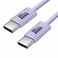 Câble USB4 en nylon DFX 16K60Hz 80 Gbps 240 W multicolore compatible TB5 avec E-Marker pour moniteur de studio professionnel et écran d'ordinateur