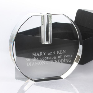 <span class=keywords><strong>Vase</strong></span> en cristal de forme ronde plate transparente décorative pour la maison - Product Image 4