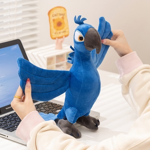 Elegante Peluche de Loro Azul, Animal de Peluche para Decoración del Hogar y la Oficina - Product Image 1
