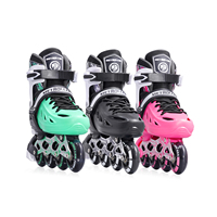 PAPAISON Nouveau design de patins à roulettes lumineux 4 roues en PU Taille réglable Patins à roulettes de haute qualité pour enfants et adultes