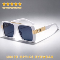 Fabricant chinois de lunettes de soleil OEM, dernières tendances de la mode, lunettes de soleil de luxe surdimensionnées à monture carrée plate pour hommes et femmes