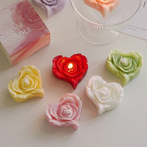 Low Temperature 48 °Soy Wax Red <b>Pink</b> Rose Heart <b>Candle</b> - Product Image 6