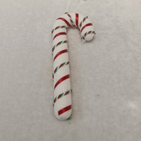 Décorations suspendues pour sapin de Noël en mousse pelucheuse, pendentif en forme de canne à sucre rayée avec nœud en ruban, décoration simple, cadeau