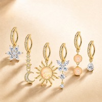 Bijou de piercing transfrontalier euro-américain en cuivre incrusté de zircon, avec longue pampille, nœud papillon, fleur et cœur, pour nombril
