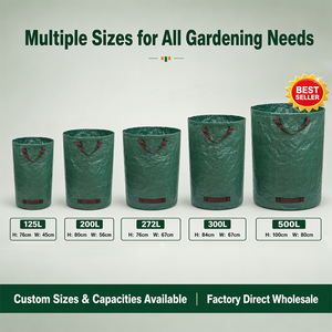 Bolsa de Jardín Resistente de 500L, Reutilizable, de Polipropileno Tejido, Recolector de Hojas, Bolsa de Basura para Jardín de Gran Capacidad con Asas - Product Image 3