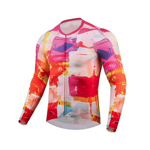 Maillot de <span class=keywords><strong>Ciclismo</strong></span> <span class=keywords><strong>Merino</strong></span> para Hombre, Manga Larga, con 3 Bolsillos Traseros, Absorbente de Humedad, Transpirable, de Secado Rápido - Product Image 1