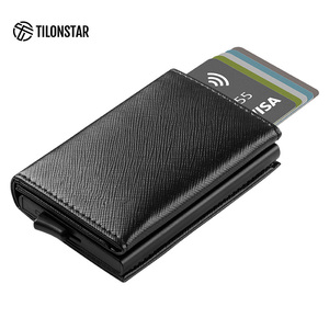 TILONSTAR TVC203 Wholesale Popular Classic Black Trifold <b>Wallet</b> Smart RIFD Aluminum Pop up Credit <b>Card</b> <b>Holder</b> <b>for</b> Men - Product Image 6