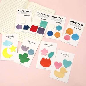 Creative Shaped PET Self-Adhesive <b>Sticky</b> Notes Study Office Use Semi-Transparent Index Notes Fluorescent Book <b>Labels</b> File - Product Image 1