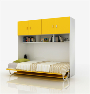 Cama Plegable de Pared Tamaño Queen con Estructura Resistente, Nuevo Diseño Horizontal que Ahorra Espacio, con Mecanismo de Escritorio y Herrajes - Product Image 2