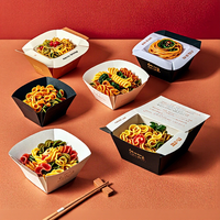 Boîte à doners Kebab jetables en papier Kraft, pièces, biodégradables, écologiques, pour pâtes, riz, nourriture, nouilles chinoises, à emporter