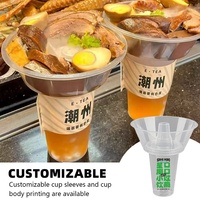 Offre Spéciale : Gobelets en Plastique Jetables de Qualité Alimentaire avec Bol à Snacks – Conception Créative Tout-en-Un pour Aliments et Boissons