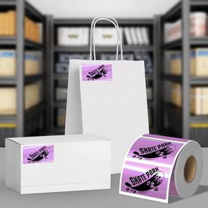 Etiquetas Adhesivas Térmicas de Papel Plateado Holográfico Impermeable de 2.25x1.25 Pulgadas, Rollo de 500 Unidades para Promoción de Pequeñas Empresas - Product Image 2