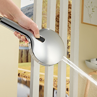 Mitigeur de douche de style populaire en verre d'aluminium à quatre fonctions
