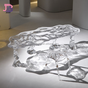 Mobili personalizzati in resina trasparente di lusso moderni in cristallo artificiale ornamento da tavola fatti a mano scultura in resina epossidica - Product Image 2