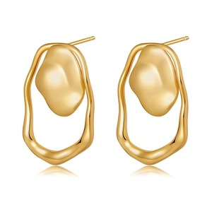 Boucles d'oreilles vintage circulaires irrégulières en argent AMSBB013-DZ pour femme, bijoux tendance, mode, personnalité, géométriques uniques - Product Image 6