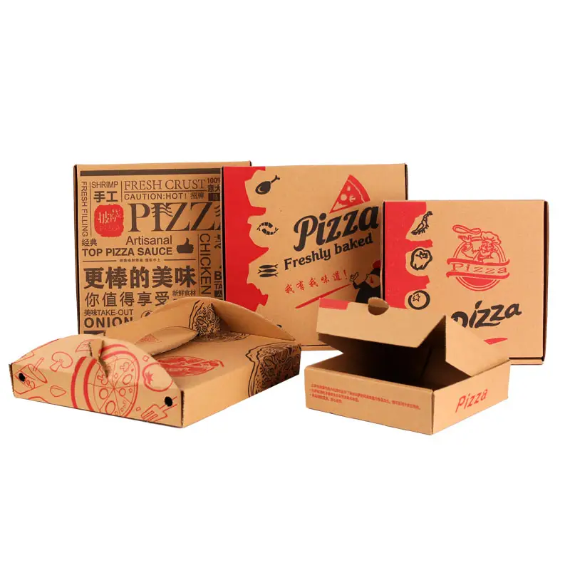 Caja de cartón para Pizza con logotipo impreso personalizado, cartón corrugado de grado alimenticio, caja de Pizza redonda Lisa rosa, personalizada