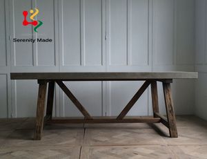 Ngoài Trời Sân Vườn Sự Kiện Đồ Nội Thất Nhà Hàng Gỗ Rắn Hình Chữ Nhật Bàn Ăn Dài - Product Image 4