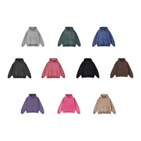 Pull-over à capuche rétro en coton épais 420g pour homme, coupe ample, manches raglan, avec poches, style batik, origine [lieu d'origine]