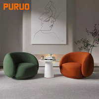 Fauteuil Lounge Puruo Minimaliste Unique en Forme de Nuage Doux, Canapé de Luxe Blanc Crème Nordique Moderne, Fauteuil d'Accent de Luxe