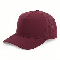 Casquette de baseball à 5 panneaux perforée personnalisée, imperméable, logo personnalisé