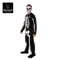 ODM vente entière haute qualité confortable hommes squelette Halloween Cosplay combinaison TV & Movie Costume avec robe dans des ensembles pour adultes