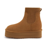 YL-1274 Bottes de Neige d'Hiver Marron Chaudes Antidérapantes Fourrées pour Femmes, Vente en Gros