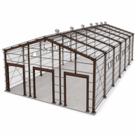 Entrepôt en acier préfabriqué, structure en acier pour stockage industriel avec système de parois en panneaux sandwich