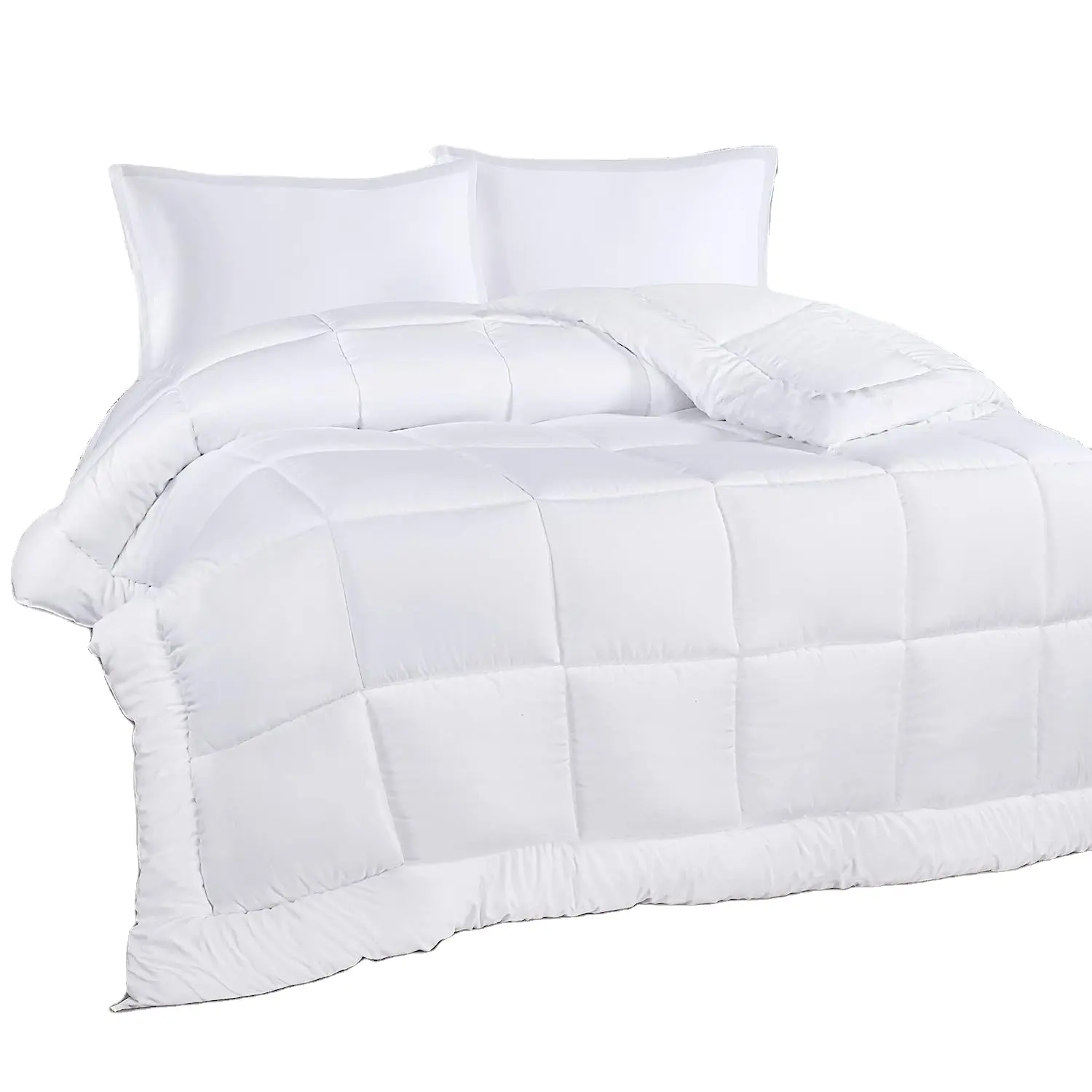 Couette européenne moderne blanche Queen size en microfibre Couette en coton toutes saisons Ensembles de literie Couette en microfibre polyester 100%