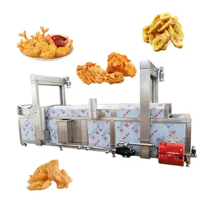 Industrial Chicken Burger Potato Chips Banana Chips Pork Skin Continuous Frying Machine