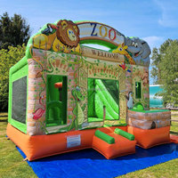 Aire de jeux pour enfants sur le thème des animaux de la jungle, château gonflable, aire de jeux gonflable extérieure et intérieure, aire de jeux souple