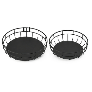 Panier à fruits en fil métallique à 2 niveaux, moderne, circulaire, détachable, avec poignée écologique, idéal pour les comptoirs de cuisine et de salle de bain – Vente directe usine - Product Image 4