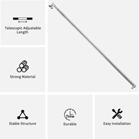 Tiang Penyangga Latar Belakang Teleskopik Selens 3 Bagian 3m/10ft, Dapat Disesuaikan, Dapat Diperpanjang, Warna Hitam Perak, Bahan Aluminium Baja, untuk C Stand