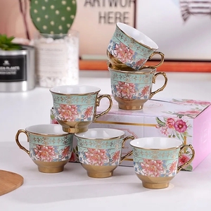 Nouvelles tasses à café en céramique arabe, style européen, ensemble <span class=keywords><strong>de</strong></span> table à café, tasse moderne <span class=keywords><strong>de</strong></span> luxe, ensemble cadeau promotionnel <span class=keywords><strong>de</strong></span> <span class=keywords><strong>6</strong></span> tasses à café - Product Image 3