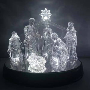 Statues transparentes en acrylique de la Sainte Famille, Naissance de Jésus, Décoration de Noël A222004, Statues de la Nativité de Jésus A222004 - Product Image 5