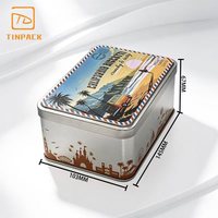Boîte en fer blanc rectangulaire élégante et personnalisée, de qualité alimentaire, pour biscuits et gâteaux, idéale pour l'emballage cadeau et le stockage