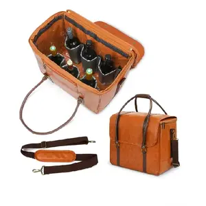 Waterproof Beach Picnic Box Champagne Insulated Padded Wine Cooler Bag Tote Thermal Insulated 6 Bottle Cooler Wine Bag