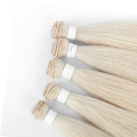 Extensions de cheveux Remy naturels à double trame épaisse, tissées à la main, en gros, cheveux russes bruts