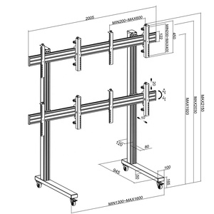 TV lớn Xe đẩy đứng phổ tầng núi TV dẫn đứng t khe cắm nhôm video tường đứng xe đẩy - Product Image 2