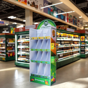 Tùy chỉnh cửa hàng bán lẻ giấy kệ trưng bày Khuyến Mãi Miễn phí đứng POS <span class=keywords><strong>fsdu</strong></span> tầng sóng đứng hiển thị các tông - Product Image 4