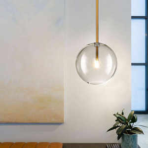 Lampe suspendue moderne nordique, <span class=keywords><strong>abat</strong></span>-<span class=keywords><strong>jour</strong></span> en verre transparent, luminaires suspendus pour <span class=keywords><strong>chambre</strong></span> à coucher, salle à manger, restaurant, décoration, lustre - Product Image 1