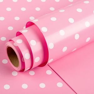 Pink Polka Dot Gift <b>Wrap</b> <b>Paper</b> <b>Roll</b> 17 Inch X 33 Feet Double Sided Recyclable For Birthday Bridal Shower Craft - Product Image 1