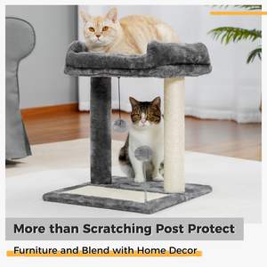 Tempat tidur kucing menggaruk dengan sandaran yang tertutup posting goresan dan bola bermain bagus untuk anak kucing terbuat dari kayu dan kertas - Product Image 3