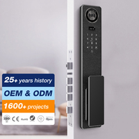 Serrure de porte intelligente de sécurité contrôlée par l'application Tuya, serrure intelligente pour la maison avec empreintes digitales, reconnaissance faciale, reconnaissance de la veine palmaire, caméra intégrée