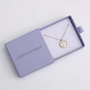 Custom Logo Sliding Jewelry Packaging <b>Box</b> High Quality Lilac Jewelry Drawer <b>Box</b> <b>Gift</b> Packaging for Ring <b>Earring</b> Necklace 9x9cm - Product Image 1