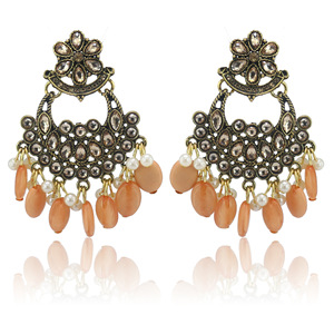 Bijoux Ethniques Vintage Femme Boho Bohème Jhumka Indien Rétro Pendants Tassel Perle Boucles d'Oreilles Pour Femmes - Product Image 6